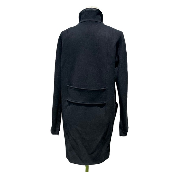 Madewell Zip Front Long Sleeve Wool Blend Vegan Leather Trim Coat - Picture 7 of 13